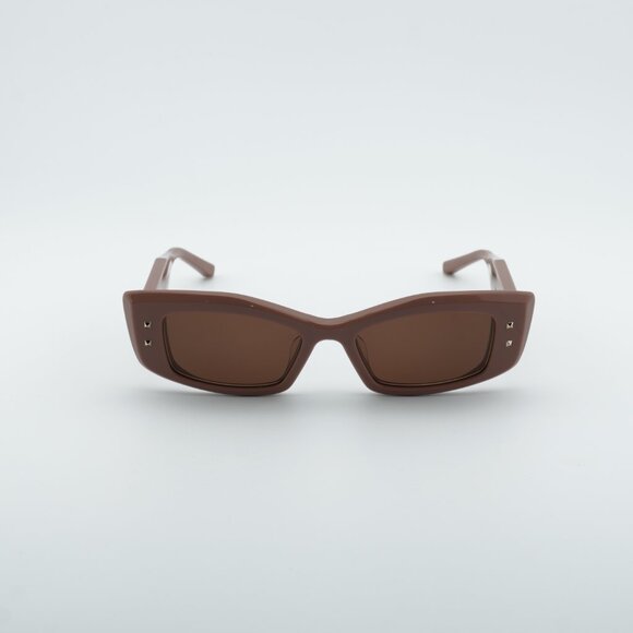 Valentino V-QUATTRO VLS-109H Sunglasses Caramel Rectangle Frame, Brown Lenses - Picture 4 of 12